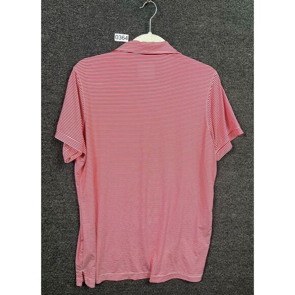Oobe Golf Polo Shirt Mens Size L Red Striped  Short Sleeve Collared - Picture 2 of 9